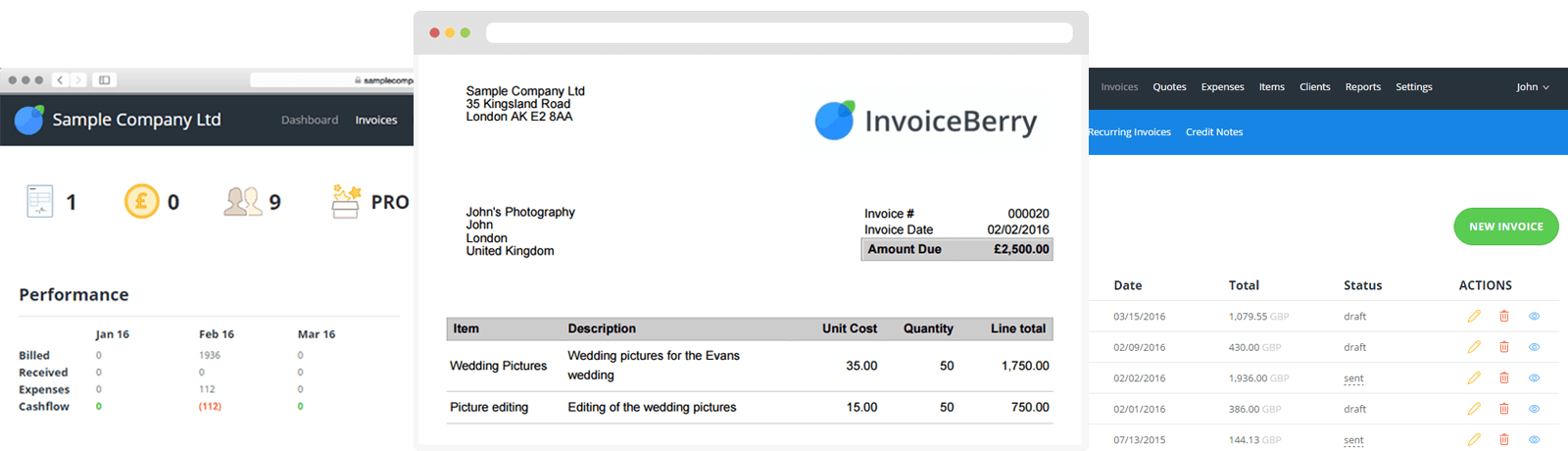 InvoiceBerry online invoicing software