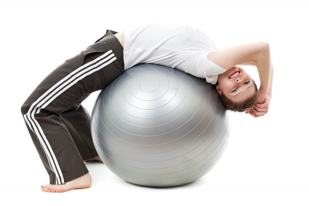 Exercise ball in action.
