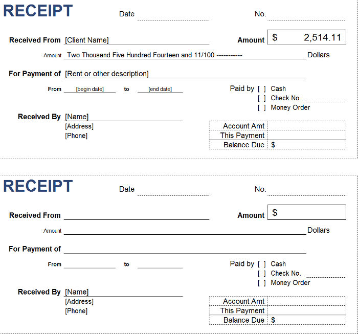 Free Petty Cash Receipt Template