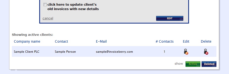 Click here to update client's old invoices with new details!