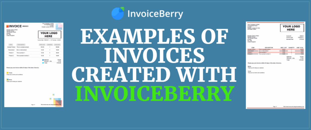 Check out these examples of invoices created with InvoiceBerry