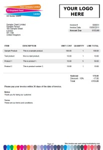 Invoice template for creatives: Colour Creativity