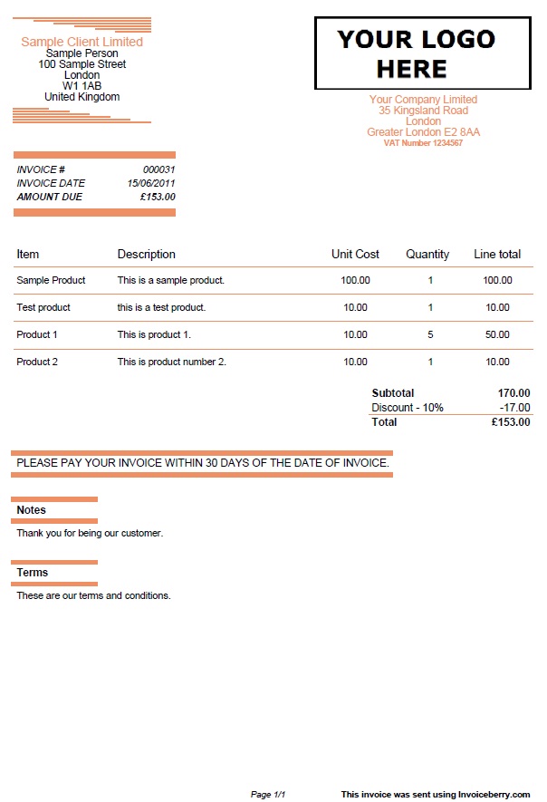 Quotes and Invoice Template Orange Lines InvoiceBerry Blog