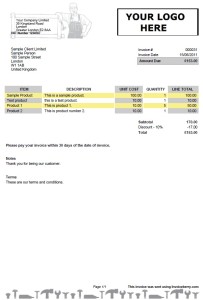 Invoice template for handymen and plumbers