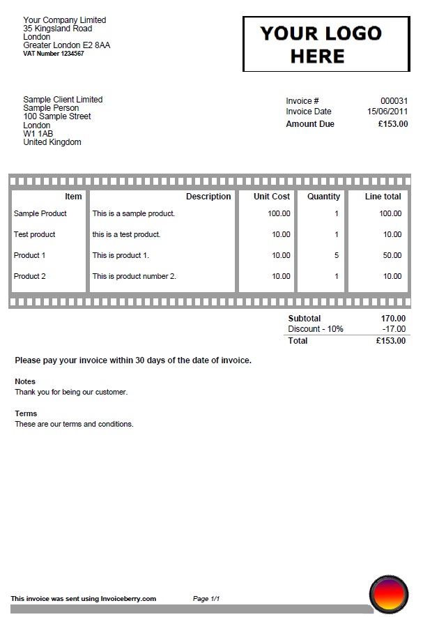 creative invoice template photography film invoiceberry invoice for photographers