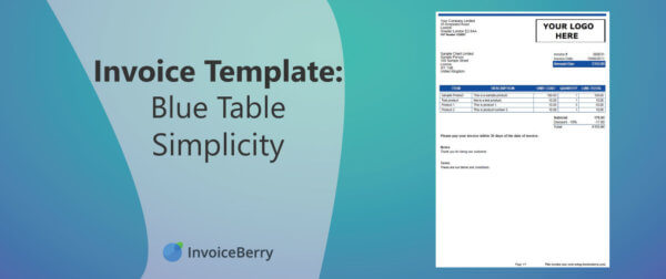 This Blue Table Simplicity will help you create organized, professional invoices