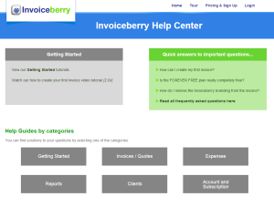Help-Center for our online invoicing software