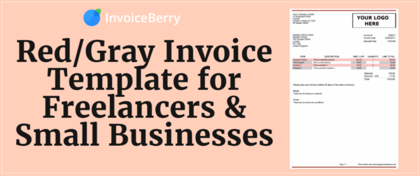 Our distinctive and professional red and gray invoice template is perfect for small businesses and freelancers