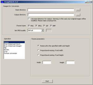 ImageBatch freeware watermarking tool