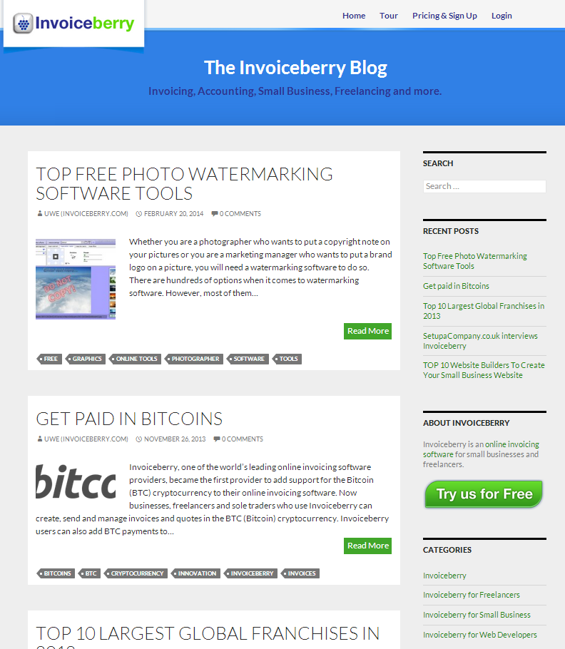 Invoiceberry Blog (new version, after relaunch)