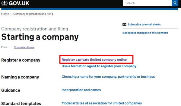 Companies House - Register a company