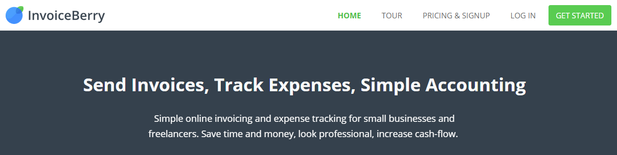 InvoiceBerry online invoicing software website