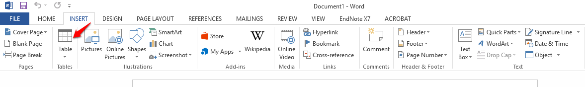 Add a table on the Word invoice template