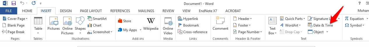 Adding date on the Word invoice template
