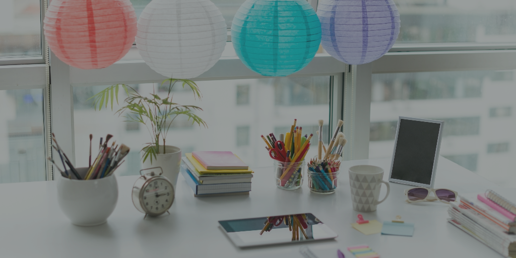 Designate work space while working at home to be more productive