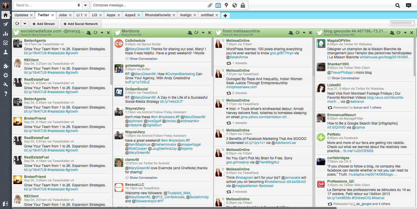 Hootsuite social media manager for working at home