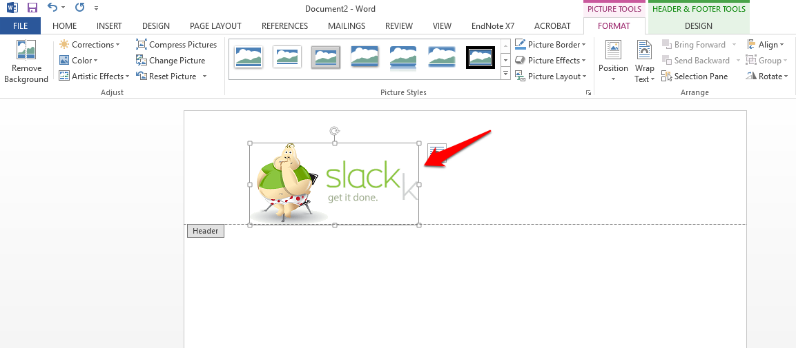 Add picture or logo on the Word invoice