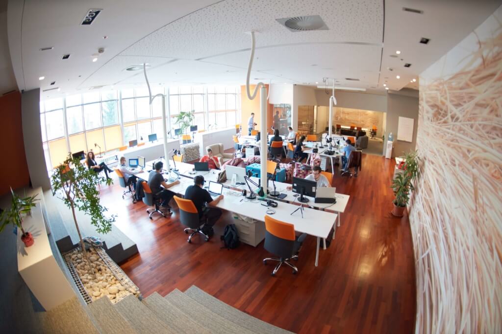 Small business busy office