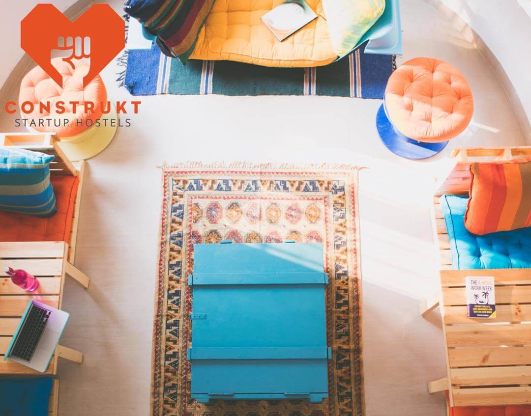 Construkt is a hostel-cum-coworking space for those traveling entrepreneurs