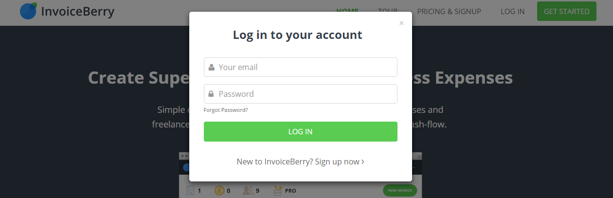 InvoiceBerry login