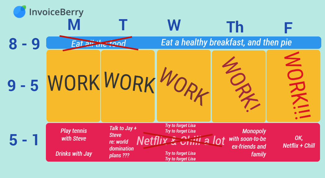 Schedule revised--try to have more social activities in your scheduling