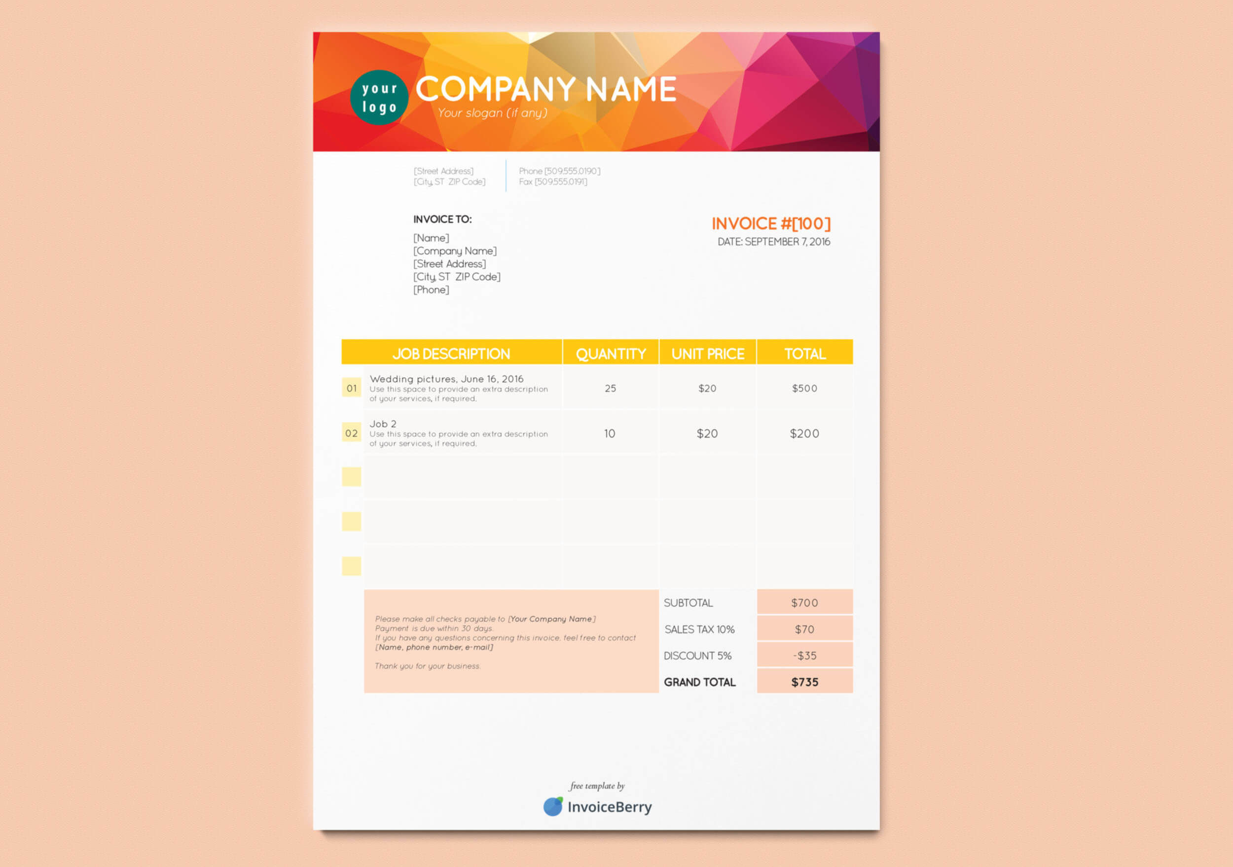 free new indesign invoice templates invoiceberry blog invoice template with logo