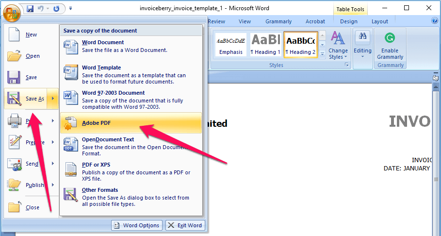 You may also decide to save it as a PDF or Word document to email it to your client