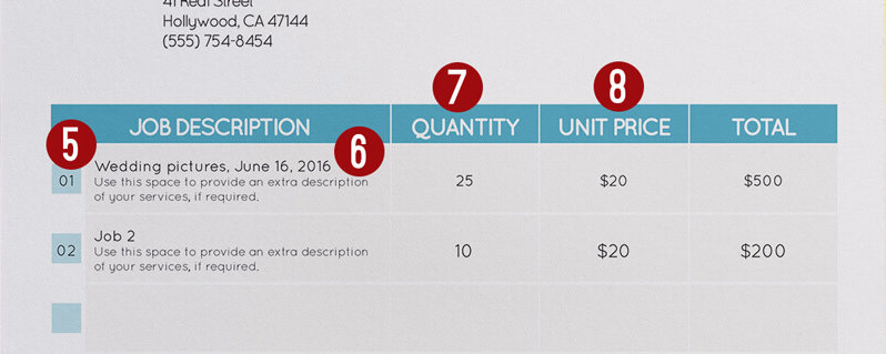 These are the other important parts of an invoice