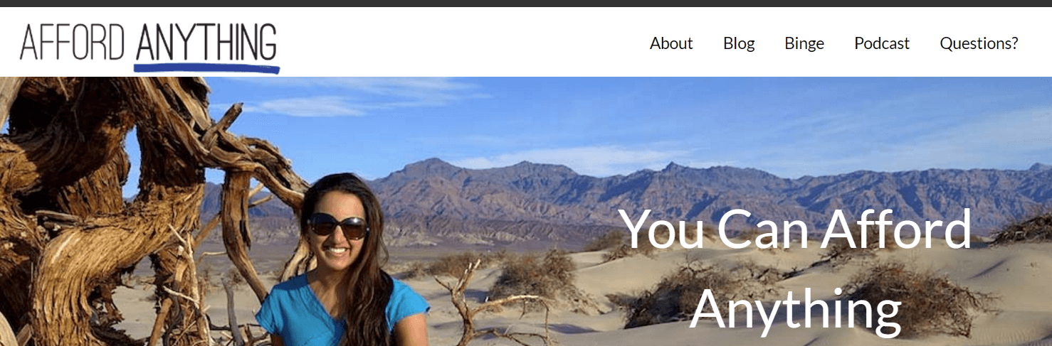 Afford Anything is a very practical, useful millennial finance blog