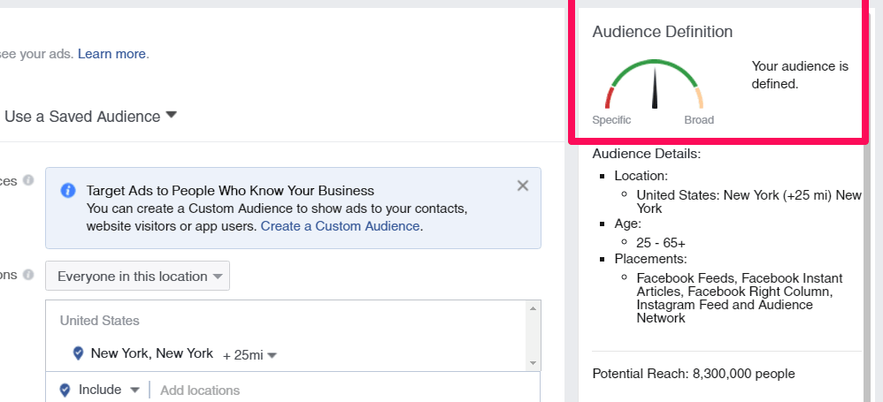 The next step is quite imporant—to define your audience but not too broadly or specifically