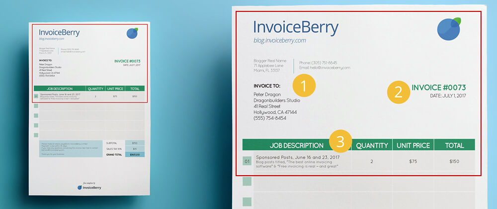 These are the first three sections you need to have on your sponsored posts invoice