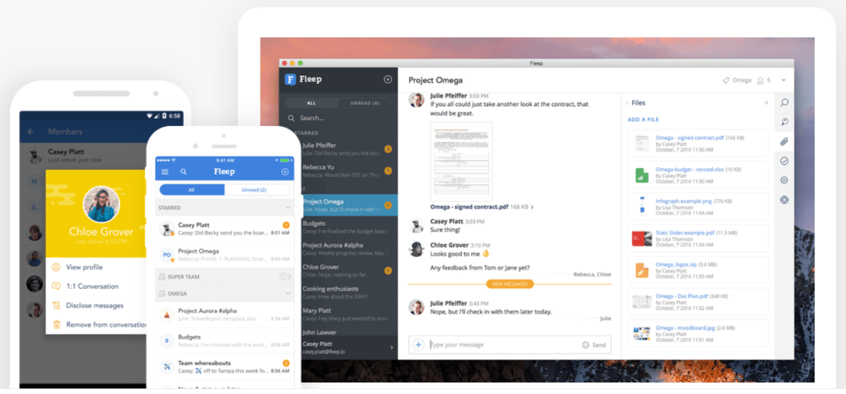 Fleep is a great tool for teams to help increase productivity.