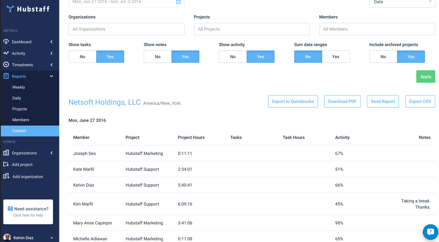 Hubstaff herramienta de time tracking para equipos de TI