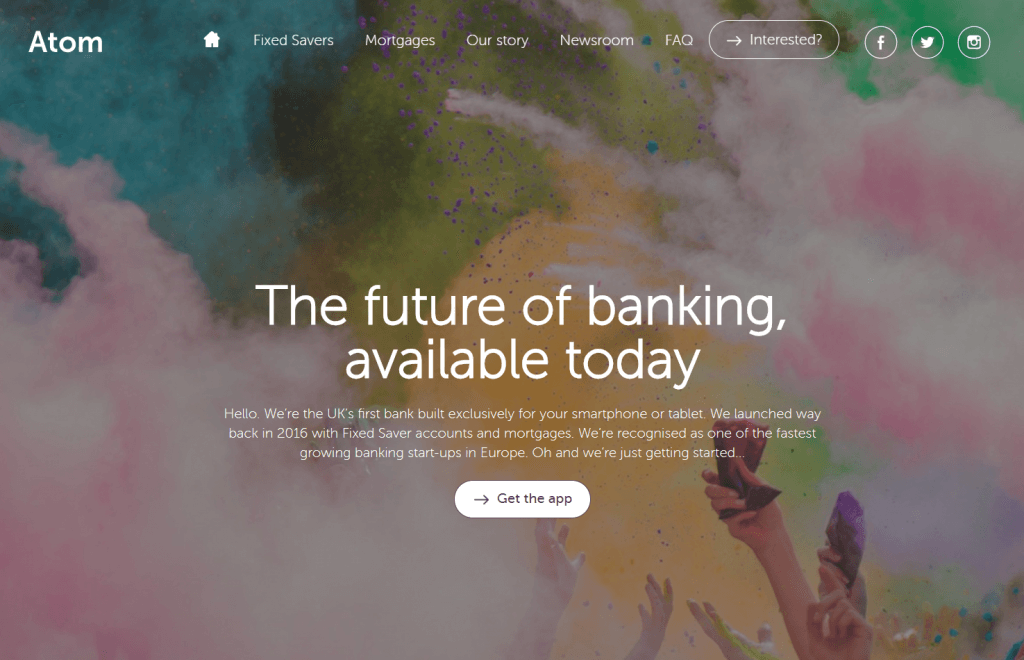 Digital-Banks-Atom-Homepage