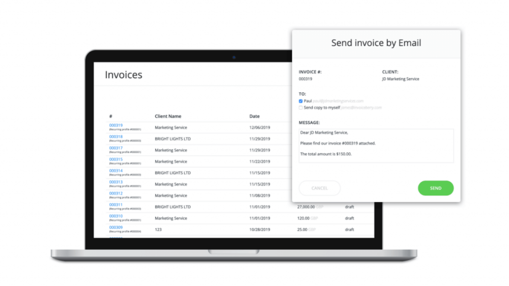 QuickBooks Alternatives: InvoiceBerry Accounting Solutions Dashboard