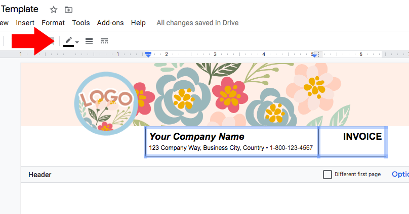 display-google-docs-invoice