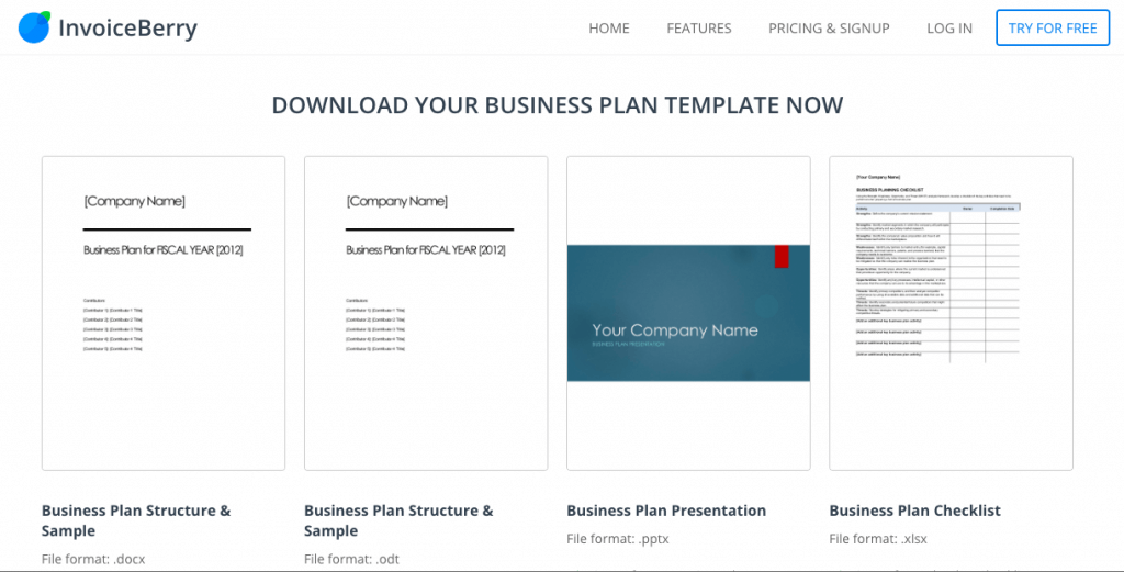 InvoiceBerry-Business-Plan-Template-Screenshot