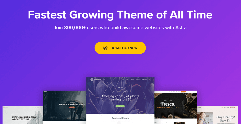 astra wordpress blog theme homepage