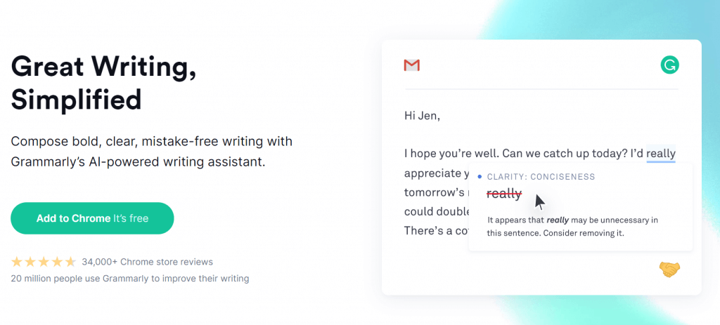 grammarly homepage