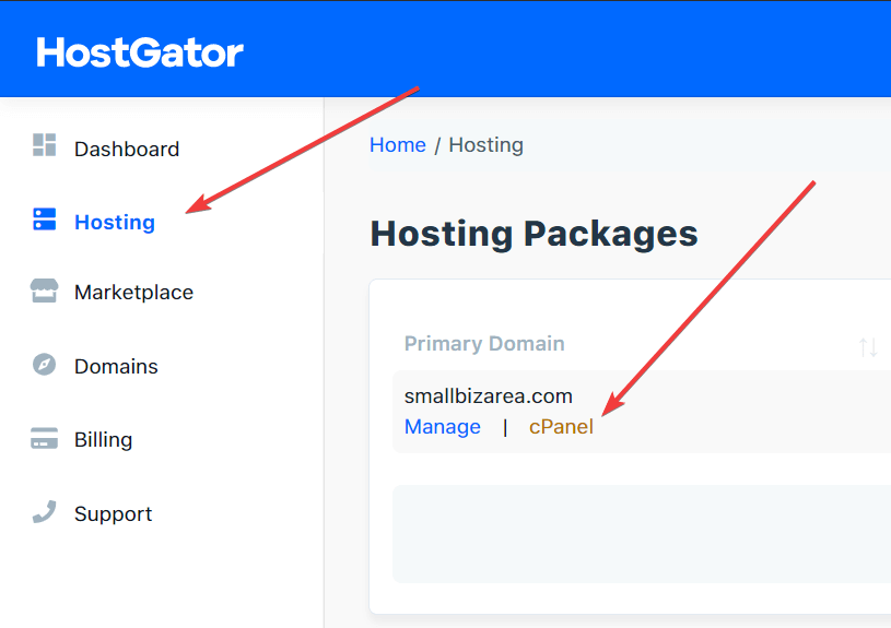 hostgator hosting domain cpanel