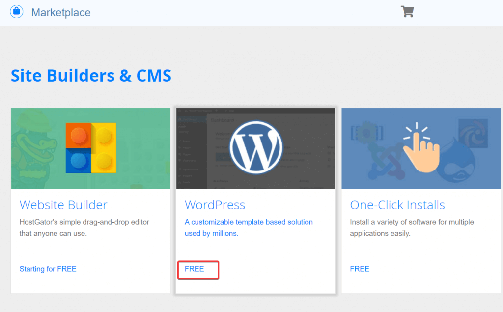 hostgator site builders wordpress