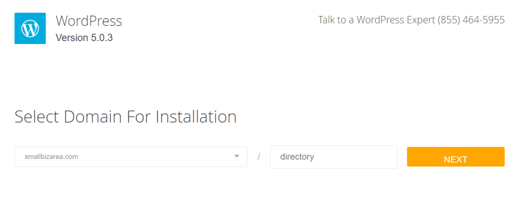 hostgator select blog domain for installation