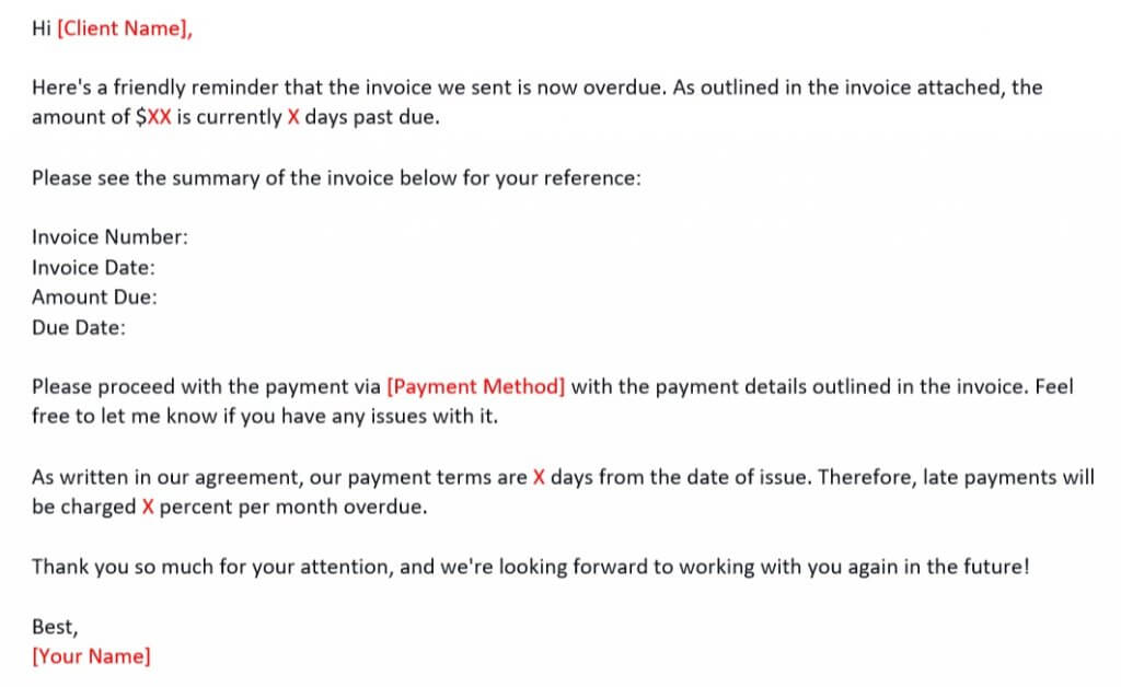 Email Reminder Template on Late Payment for 15-30 Days
