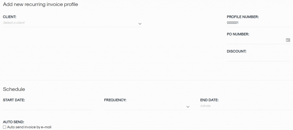 recurring invoice feature on invoiceberry