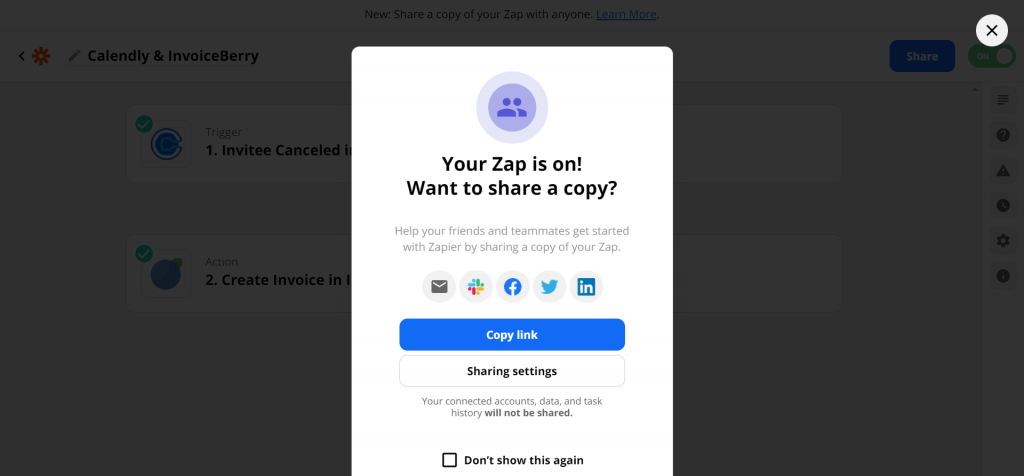 calendly integration to invoiceberry using zapier