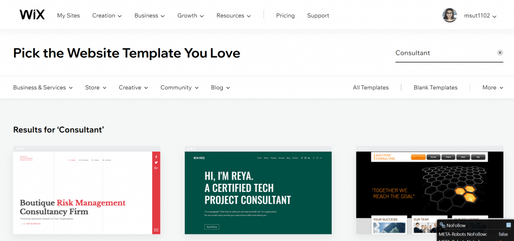 free website templates available on wix.