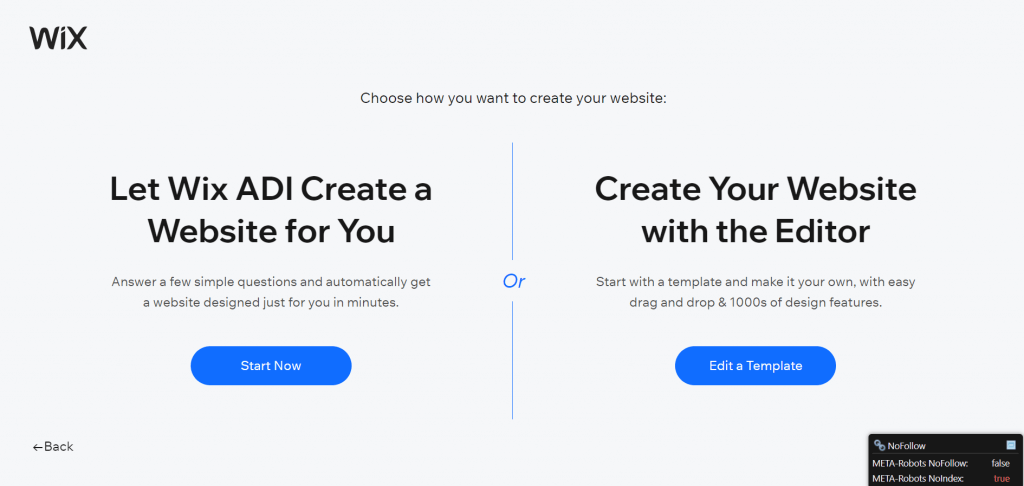 using wix ADI or editor for website