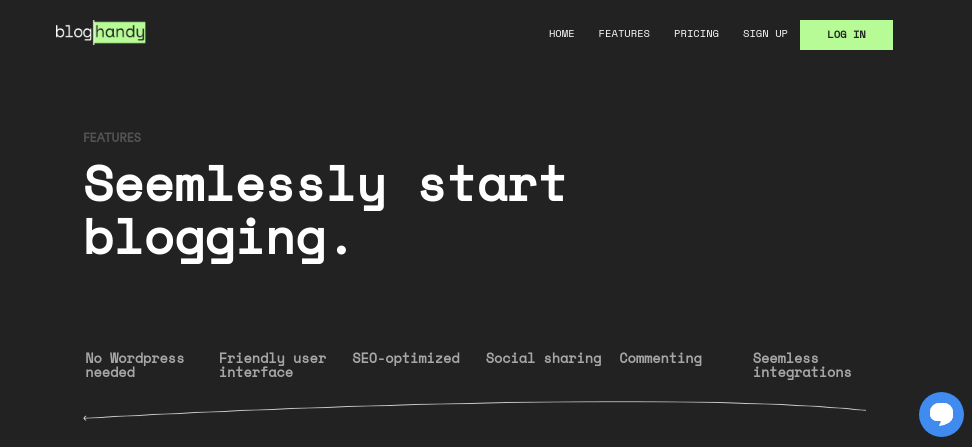 BlogHandy comes with built-in SEO and social sharing tools. 