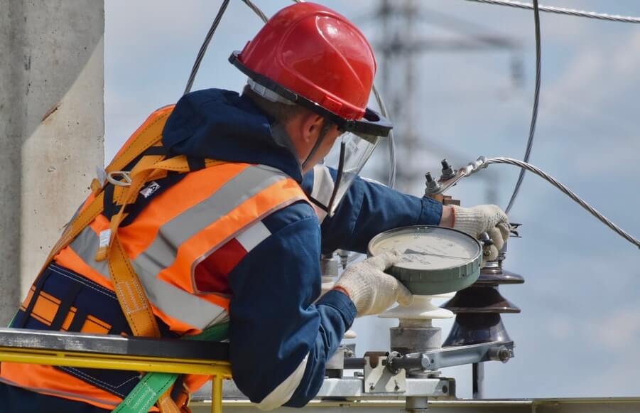 electrician working on site.