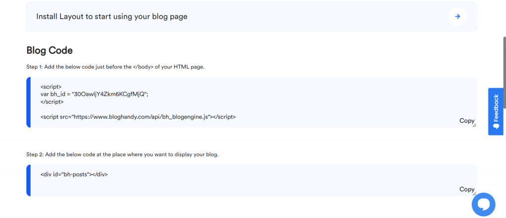 bloghandy codes for cleaning business website